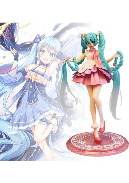 18 cm Hatsune Miku Şekil Tabanı ile Pvc Katı Model Sevimli Kız Minyatür Heykelcik Masaüstü Süsleme Koleksiyon Japon Sanal Şarkıcı Miku Şekil Modeli Doğum Günü Hediyesi (Yurt Dışından)