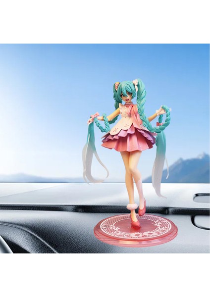 18 cm Hatsune Miku Şekil Tabanı ile Pvc Katı Model Sevimli Kız Minyatür Heykelcik Masaüstü Süsleme Koleksiyon Japon Sanal Şarkıcı Miku Şekil Modeli Doğum Günü Hediyesi (Yurt Dışından) fırsatları