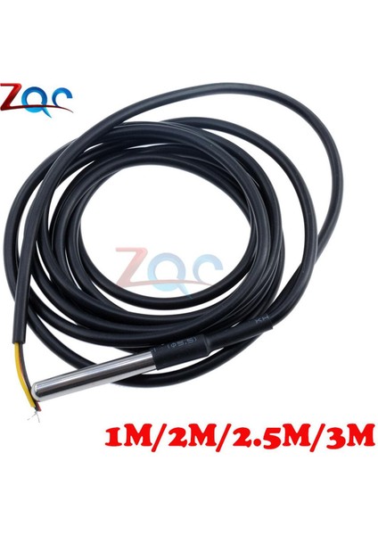 DS18B20 1m/2m/2.5m/3m Paslanmaz Çelik Paket Su Geçirmez DS18B20 Sıcaklık Probu Sıcaklık Sensörü 18B20 Arduino Diy Kiti Için (Yurt Dışından)