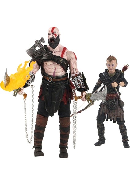 10-20 cm Neca Savaş Tanrısı Kratos Atreus Ultimate Pvc Action Figure Seti Koleksiyon Model Oyuncak (Yurt Dışından) modelleri