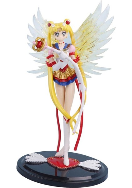 Sailor Moon Karikatür Anime Karakter Sailor Moon Aksiyon Bebek Kanatları Bebek Kek Süsleme Koleksiyon Modeli Kız Çocuk Hediye Oyuncaklar (Yurt Dışından)