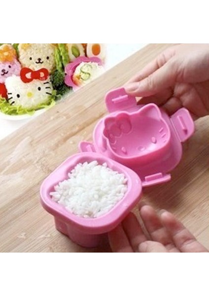 2022 Hello Kitty Japon Tarzı Sevimli Kedi Şeklinde Uygun Pirinç Topu Kalıp Karikatür Kawaii Suşi Kalıp Çocuk Öğle Yemeği Şeklinde Pirinç Topu (Yurt Dışından)