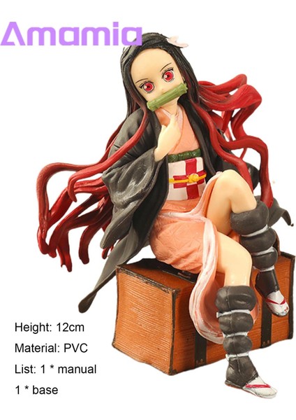 Amamia Şekil Oyuncak Kokusuz Anime Demon Slayer S Versiyonu Tanjirou Nezuko Heykelcik Bebek Oyuncak (Yurt Dışından)