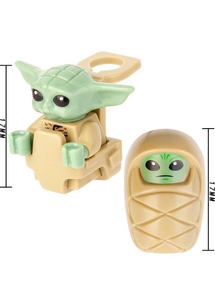 Uyumlu Genç Çocuk Bebek Yoda Grogu Yapı Taşları Mini Aksiyon Figürü Oyuncakları (Yurt Dışından)