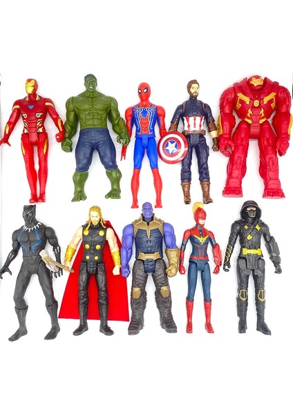 30CM Marvel Avengers Oyuncaklar Thanos Hulk Buster Örümcek Adam Demir Adam Kaptan Amerika Thor Wolverine Siyah Panter Aksiyon Bebekleri (Yurt Dışından)