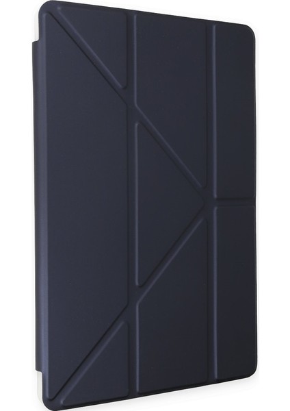 Apple iPad Air 4 A2316 A2324 A2325 A2072 10.9 Inç Uyumlu Kılıf Y Smart Cover Standlı Uyku Modlu Kalem Yerli Mars Kapak Lacivert
