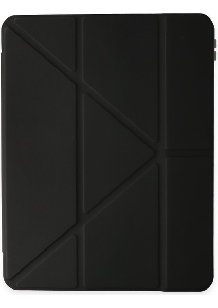 Apple iPad Pro 12.9 2020 A2069 A2232 A2233 A2229 Uyumlu Kılıf Y Smart Cover Standlı Uyku Modlu Kalem Yerli Mars Kapak Siyah