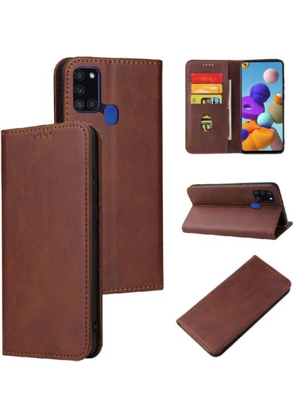 Samsung Galaxy A02/M02 Deri Folio Flip Case Tam Koruma (Yurt Dışından)