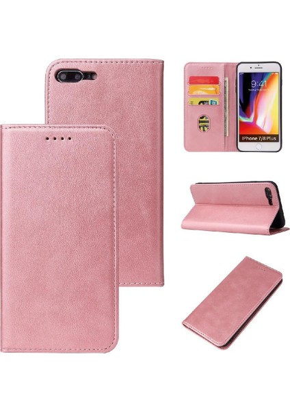 Iphone 7 Için Kılıf Artı/8 Artı Tam Koruma Kartı Ekleme Manyetik Kapak (Yurt Dışından)