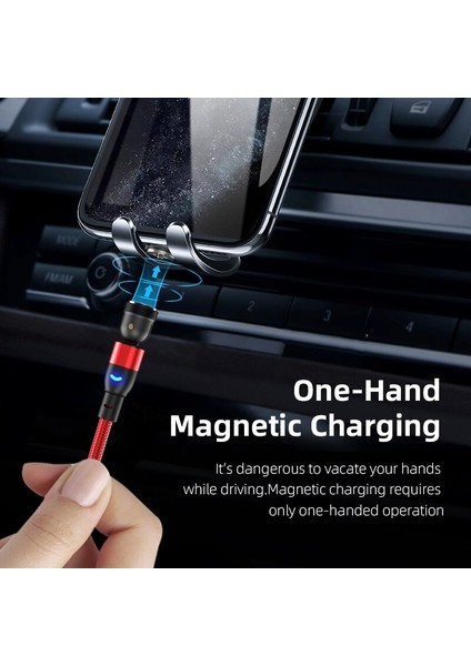 540 Derece Döndür Manyetik USB Kablosu iPhone Şarj Cihazı Tip C USB C Kablosu Xiaomi Mıknatıs Şarj Mikro USB Uzatma Kablosu (Yurt Dışından)