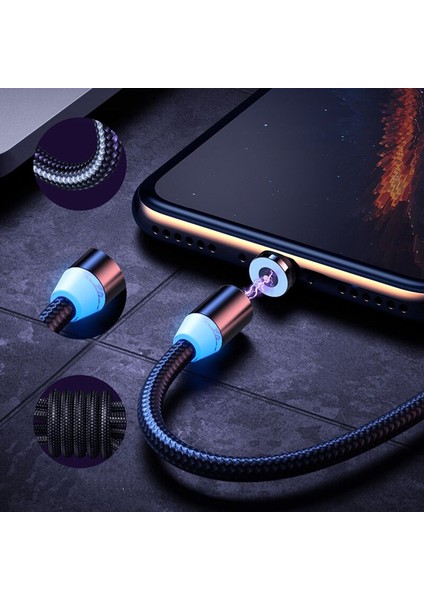 Manyetik Mikro USB Kablosu Mıknatıs Fiş Tipi C Şarj Kablosu iPhone Huawei Samsung Xiaomi Mıknatıs Şarj Kablosu (Yurt Dışından) modelleri