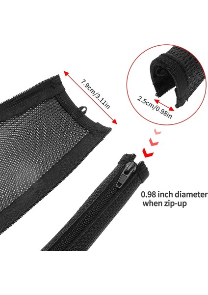 DROPSHIP1M Fermuarlı Kablo Kılıfı Esnek Naylon Tel Kablo Yönetimi Organizatör Tel Kordon Gizleyici Koruma Siyah Beyaz Gri (Yurt Dışından) fiyatları