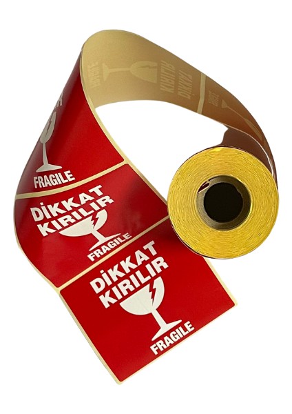 100X100 250 Sarım Dikkat Kırılır (Fragile) Etiketi