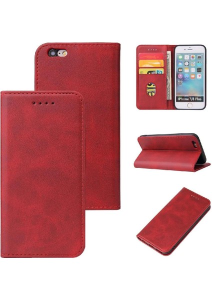 Iphone 6 Için Kılıf Artı/6s Artı Kart Ekleme Manyetik Karbon Fiber Folyo (Yurt Dışından)