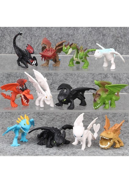 12 Adet/takım Ejderhanı Nasıl Eğitirsin Gizli Dünya Dişsiz Gece Fury Mini Anime Figürü Pvc Aksiyon Figürleri Model Bebek Oyuncakları (Yurt Dışından) modelleri
