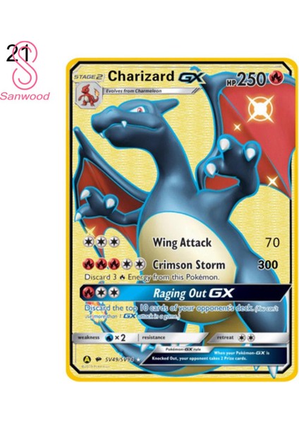 Metal Kart Altın Kaplama Ince Işçilik Nadir Ingilizce Versiyonu Pokemon Toplama Kartı Eğlence Için (Yurt Dışından)