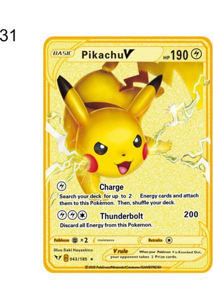 Metal Kart Altın Kaplama Ince Işçilik Nadir Ingilizce Versiyonu Pokemon Toplama Kartı Eğlence Için (Yurt Dışından) indirimleri
