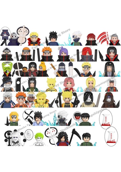 WM6105 WM6106 WM6107 WM6108 WM6109 Naruto Blokları Anime Tuğla Sasuke Kakashi Mini Aksiyon Oyuncak Figürler Oyuncaklar Çocuklar Hediyeler Birleştirin (Yurt Dışından)