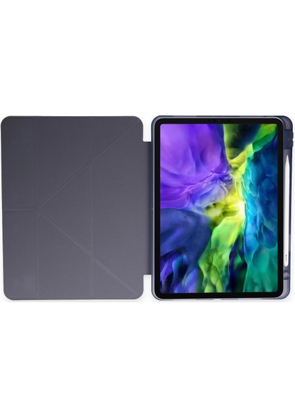 Apple iPad 10. Nesil 10.9 Inç A2757 A2777 A2696 Uyumlu Kılıf Y Smart Cover Standlı Uyku Modlu Kalem Yerli Mars Kapak Lila