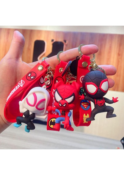 Disney Marvel Karikatür Örümcek Adam Kolye Anahtarlık Anahtarlık Anime Aksiyon Figürleri Koleksiyon Model Oyuncaklar Çocuklar Için Takı Hediyeler (Yurt Dışından)