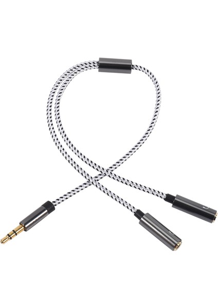 Rexlıs(9,8 Inç) 3,5 mm Çift Kulaklık Jakı Ayırıcı Adaptör (Gri) (Yurt Dışından)