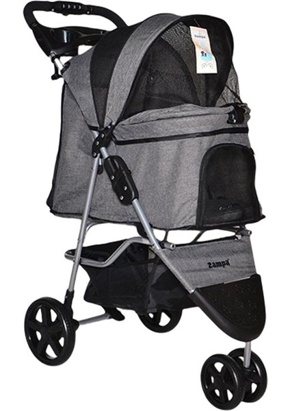 Triboro Kedi & Köpek Arabası Gri, 45X80X90CM