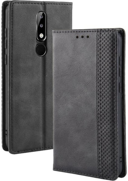 Nokia 5.1 Artı Cüzdan Manyetik Kapatma Pu Deri Için Kılıf (Yurt Dışından)