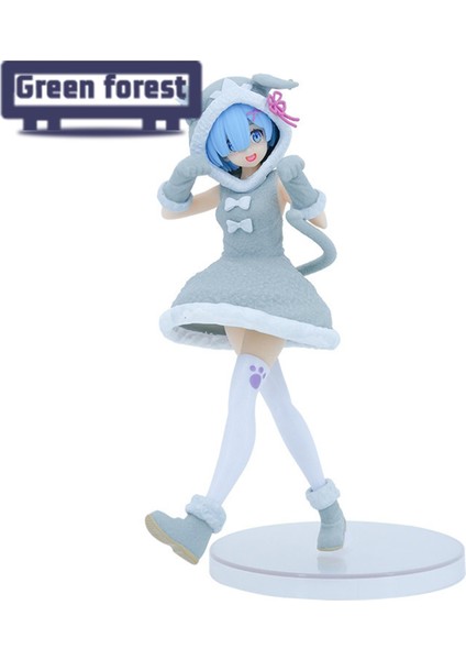 Yeşil Orman Rem Modeli Sevimli Aksiyon Figürü Anime Kız Bebek Modeli Oyuncak (Yurt Dışından)