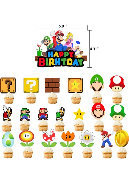 Süper Mario Tema Parti Seti Dekorasyon Malzemeleri Çocuk Mario Oyunu Figürü Doğum Günü Çekme Bayrak Kartı Balon Seti Doğum Günü Hediyeleri (Yurt Dışından) modelleri