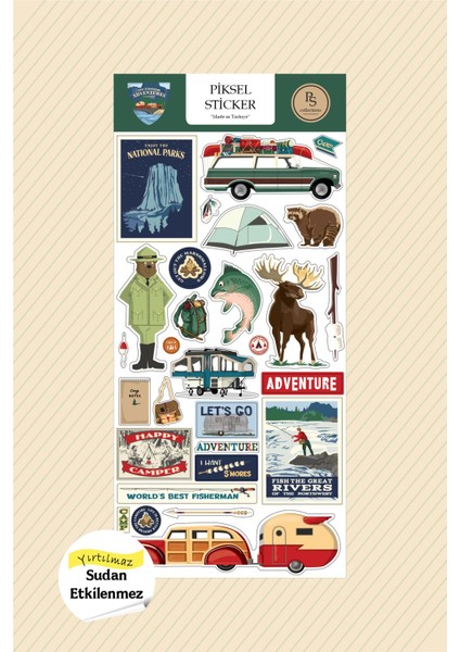 Travel Camp Sticker, Kamp Gezisi Etiketi
