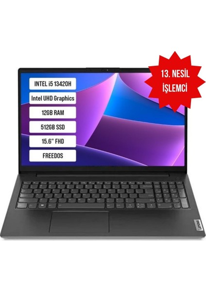 V15 G4 Iru 83A1008XTR-01 I5-13420H 12GB 512GB SSD 15.6'' Freedos Taşınabilir Bilgisayar