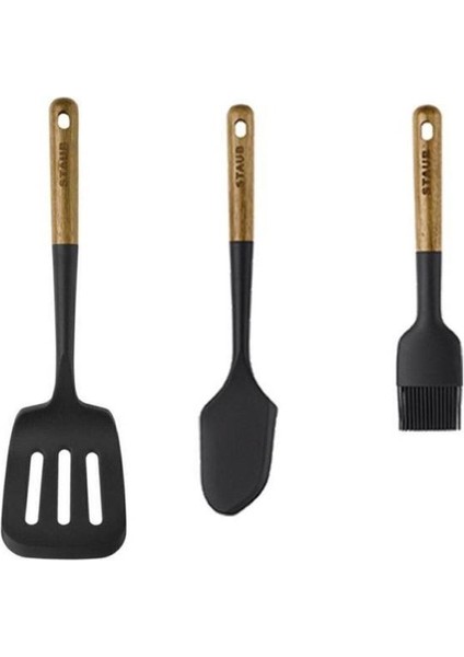 3 Parça Silikon Pasta Spatula Fırça Seti