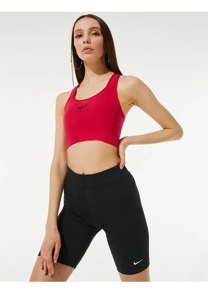 Outlet Bul Kadın Slim Fit Süngersiz Spor Dalğiç Kumaş Delikli Crop Atlet