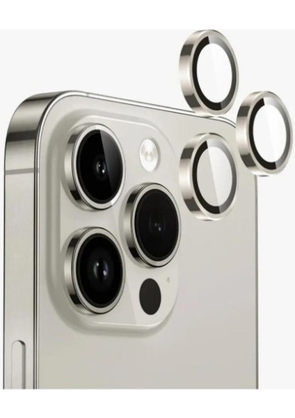 iPhone 15 Pro Uyumlu Kamera Koruyucu Cam Lens Mercek Koruyucu