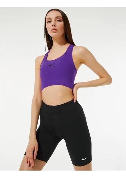 Outlet Bul Kadın Slim Fit Süngersiz Spor Dalğiç Kumaş Delikli Crop Atlet