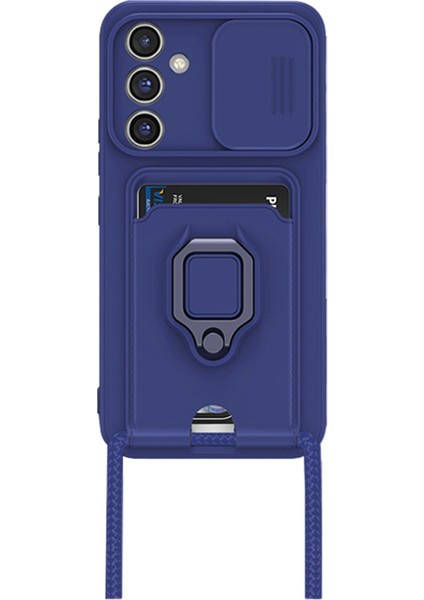 Samsung Galaxy A54 5g Kılıf Zuma Kartvizitli Yüzüklü Silikon - Lacivert 300099