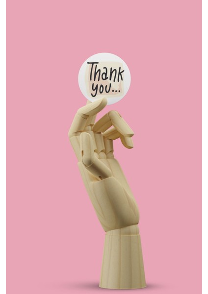 Netsan Etiket Thank You Şeffaf Sticker 54 Adet Ölçü: 4,5cm