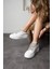 Beyaz Taş Bağcıklı Günlük Iç Taban Kadın Sneaker 4