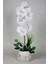 Mermer Desenli Dekoratif Yapay Çiçek Mini Orkide 55 cm 3
