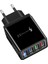 Evrensel 4 Port USB Şarj Aleti Seyahat 5 V/3A Telefon Adaptörü iPhone Samsung Akıllı Telefon Için Akıllı Şarj Kafası USB Hızlı Şarj Cihazı (Yurt Dışından) 1