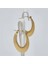 Çelik Gold Çizgi Desenli U Model Küpe 1