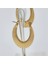 Çelik Gold Çizgi Desenli U Model Küpe 3