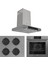 Flowart Serisi Gri Mega Ankastre Set (CS208 + QMS63CPR +D102 ) 1