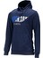 Erkek Standart Fit Kapüşonlu Kabartma Baskılı Lacivert Sweatshirt 1