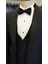 Erkek Smokin Damatlık Simli Şal Yaka Italyan Stil Slim Fit Ceket Yelek Pantolon Papyon-Lacivert 2