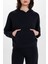 Kadın Siyah Kapüşonlu Oversize Ultra Soft Sweat 5