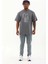 Erkek Taşlı Bisiklet Yaka T-Shirt 20/1 Penye - Füme 5