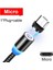LED Manyetik USB Kablosu Hızlı Şarj Tipi C Kablo Mıknatıs Şarj Cihazı Veri Şarj Cro USB Kablosu Cep Telefonu Kablosu (Yurt Dışından) 1