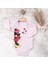 Kalpli Minnie Mouse Baskılı Çıtçıtlı Bebek Zıbın 1