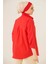 103901 Oversize Basic Tesettür Gömlek - Kırmızı 3